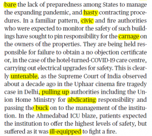 The Hindu Editorial Vocabulary- Hospitals Afire | 11 August_4.1
