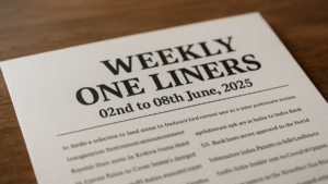 Weekly One Liners 02nd to 08th June, 2025