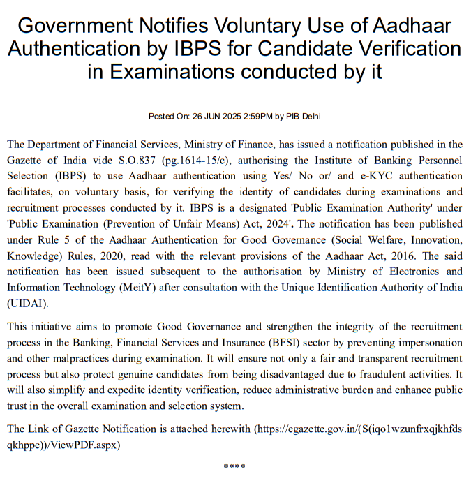 IBPS to Use Aadhaar Authentication for Exams_3.1