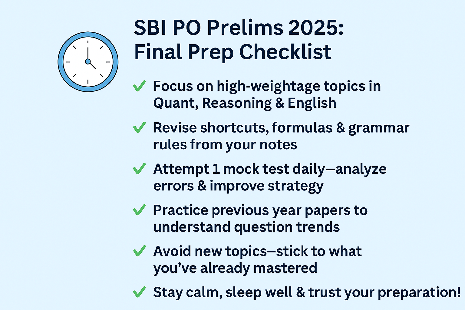 SBI PO Last Minute Tips