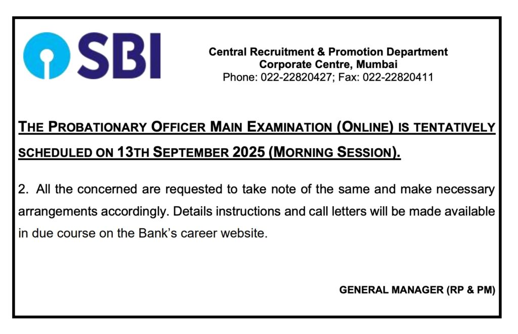SBI PO 2025 Mains Exam Date Out, Selection Process, 541 Posts, Exam Pattern_3.1