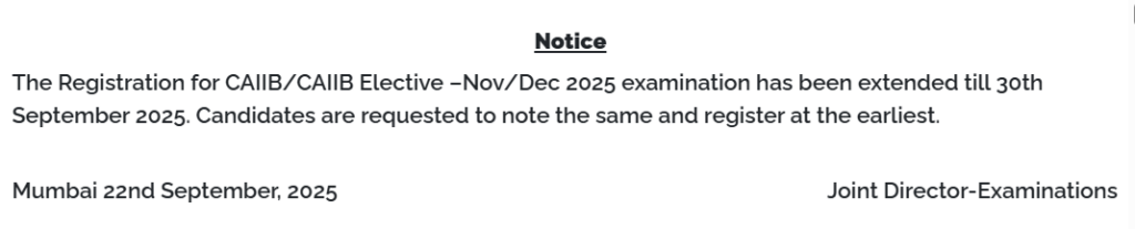 CAIIB Registration 2025, Last Date To Apply Extended For Nov-Dec Cycle_3.1