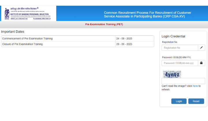 IBPS Clerk PET Call Letter