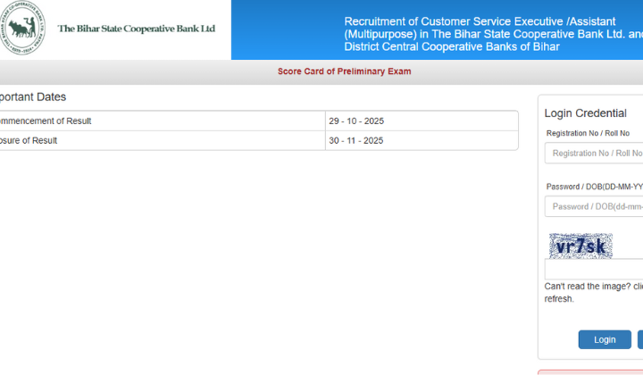 BSCB Prelims Score card 2025