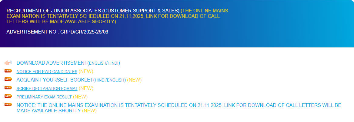 SBI Clerk Mains Exam Date 2025 Out, Phase 2 Exam on 21 November_3.1