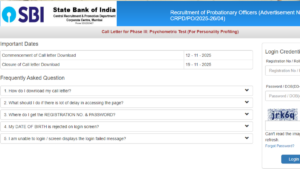 SBI PO Psychometric Test Call Letter 2025 Out at sbi.bank.in, Download Link