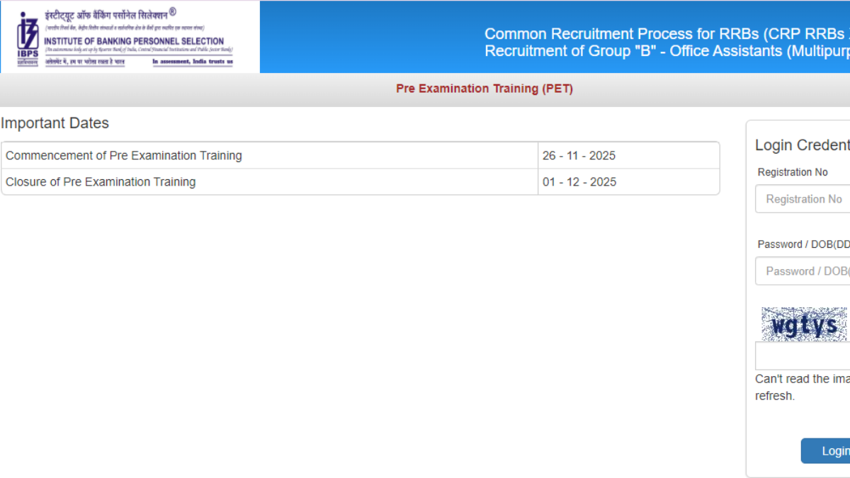 IBPS RRB Clerk PET Admit Card 2025