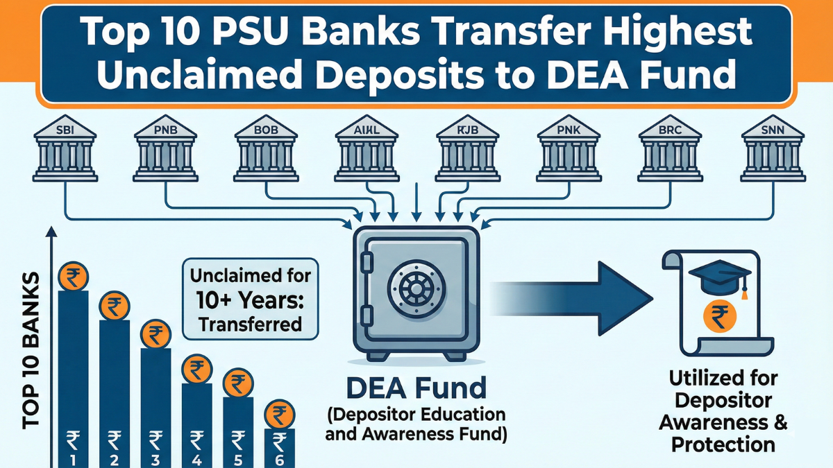 Top 10 PSU Banks Transfer Highest Unclaimed Deposits to DEA Fund