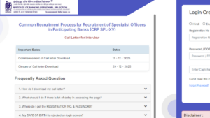 IBPS SO Interview Call Letter 2025