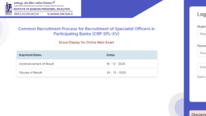 IBPS SO Mains Score Card 2025