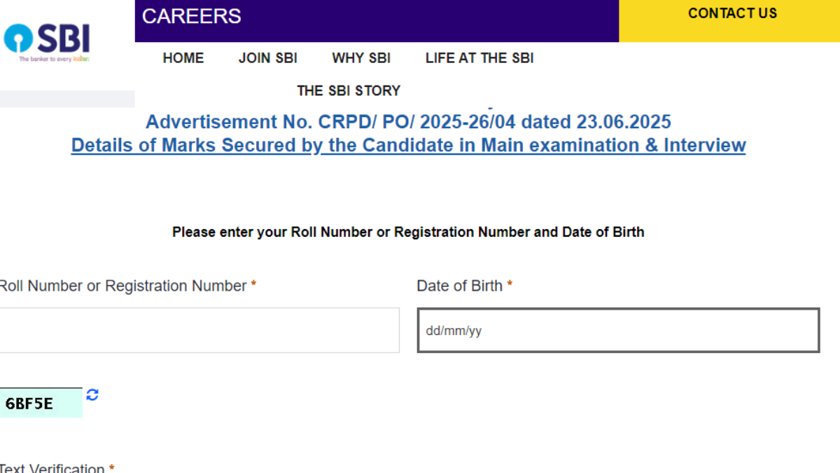 SBI PO Mains & Final Score Card 2025