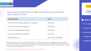 Bank of India Credit Officer Apply Online 2026