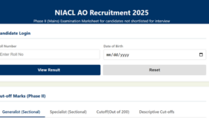 NIACL AO Mains Score card 2025 Out, Check Phase 2 Cut Off Marks and Score