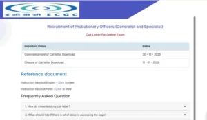 ECGC PO Admit Card 2026