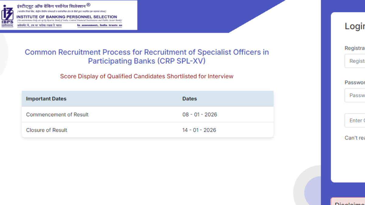 IBPS SO Score card 2025-26