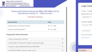 IBPS RRB PO Interview Call Letter 2026 Out at ibps.in, Download Officer Scale 1, 2& 3 Call Letter Link