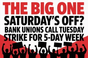 The Big One: Saturday’s Off? Bank Unions Call Tuesday Strike for 5-Day Week