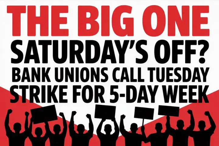 The Big One: Saturday’s Off? Bank Unions Call Tuesday Strike for 5-Day Week