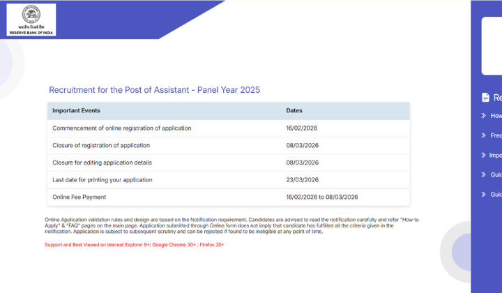 RBI Assistant Apply Online 2026