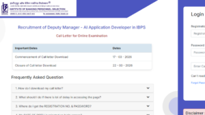 IBPS Deputy Manager Admit Card 2026 Out, Download Call Letter for AI Developer Post