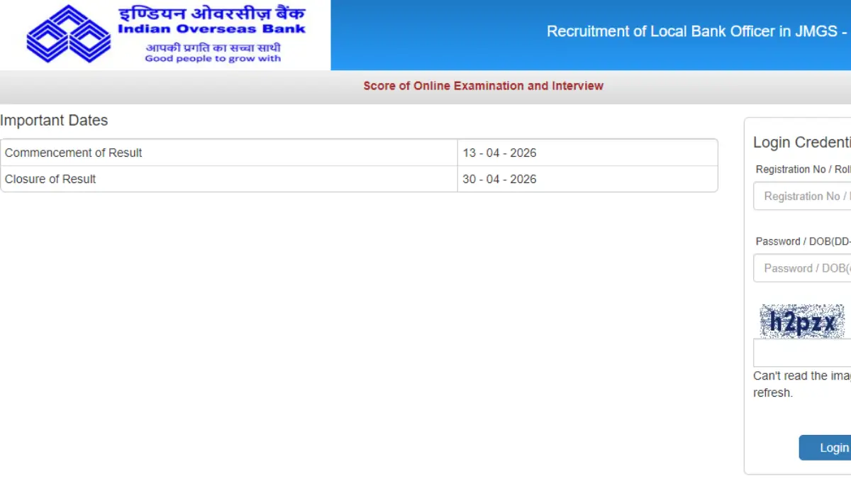 Indian Overseas Bank LBO Score Card 2026