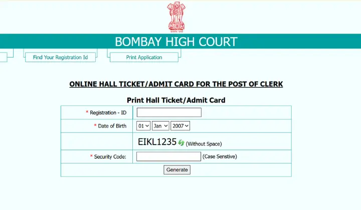 Bombay High court Admit Card 2026