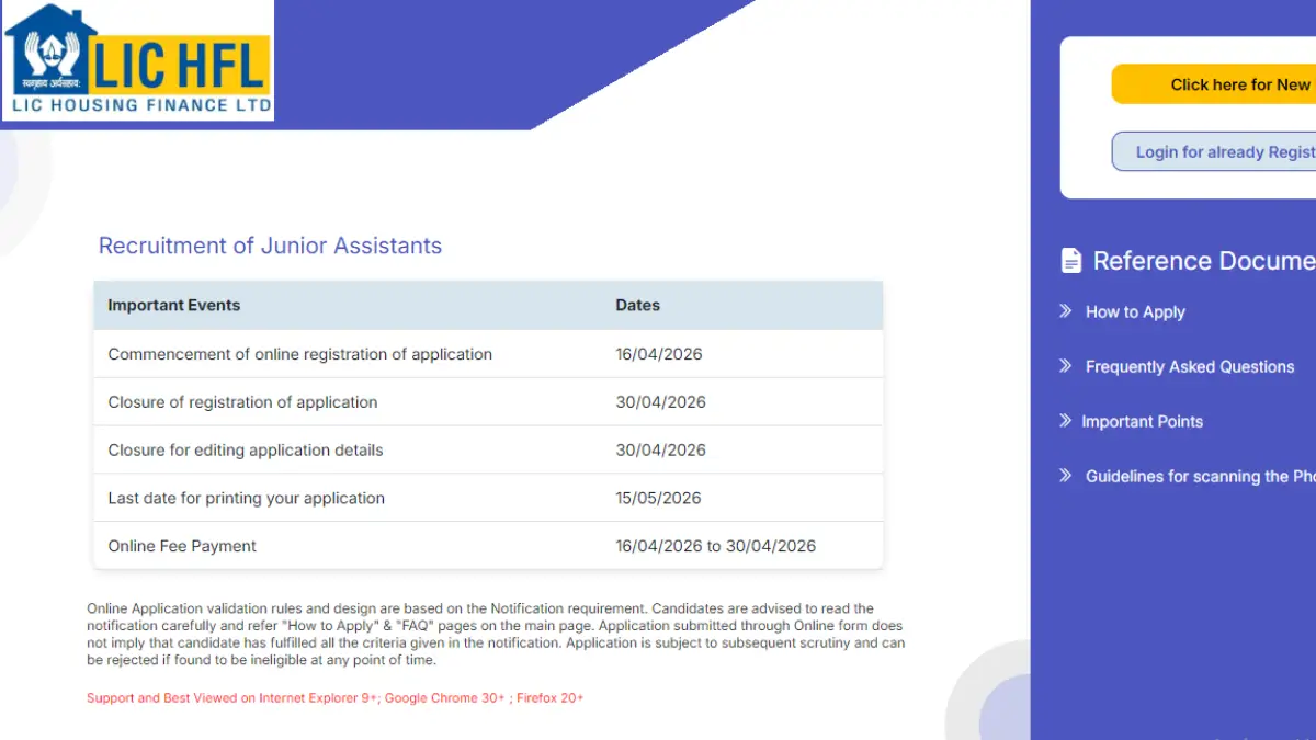 LIC HFL Apply Online 2026 Link