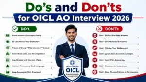Do's Don't for OICL AO Interview