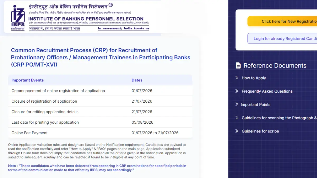 IBPS PO Apply Online 2026