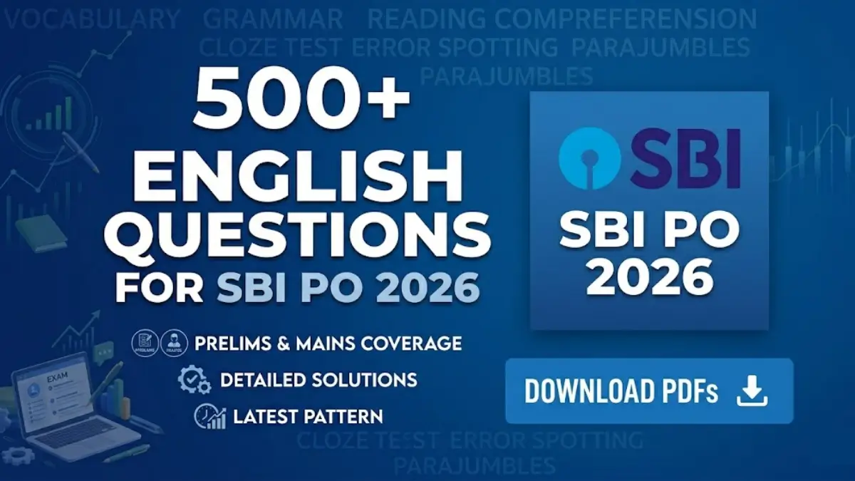 500+ English Questions for SBI PO 2026