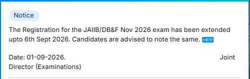 JAIIB Registration 2026 (November Cycle), Last Date To Apply Extended Till 6 September – Home_3.1