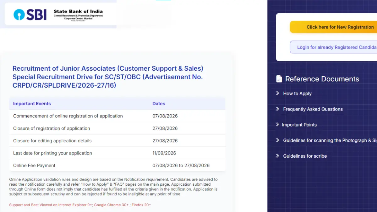 SBI Clerk Apply Online 2026