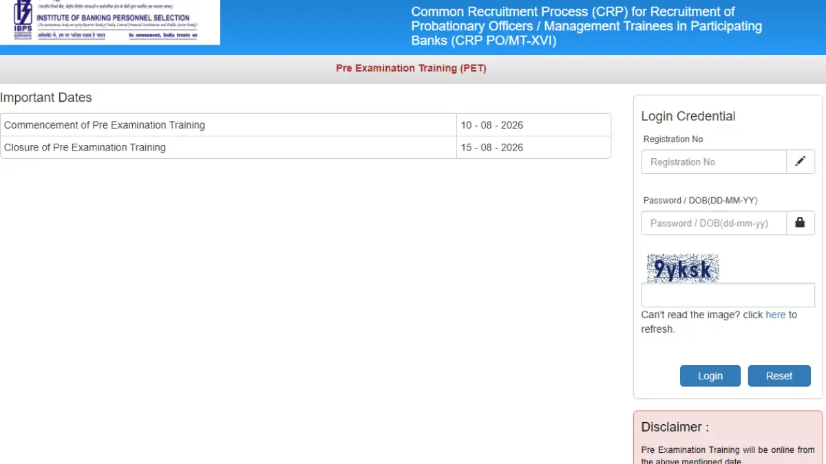 IBPS PO PET Call Letter 2026