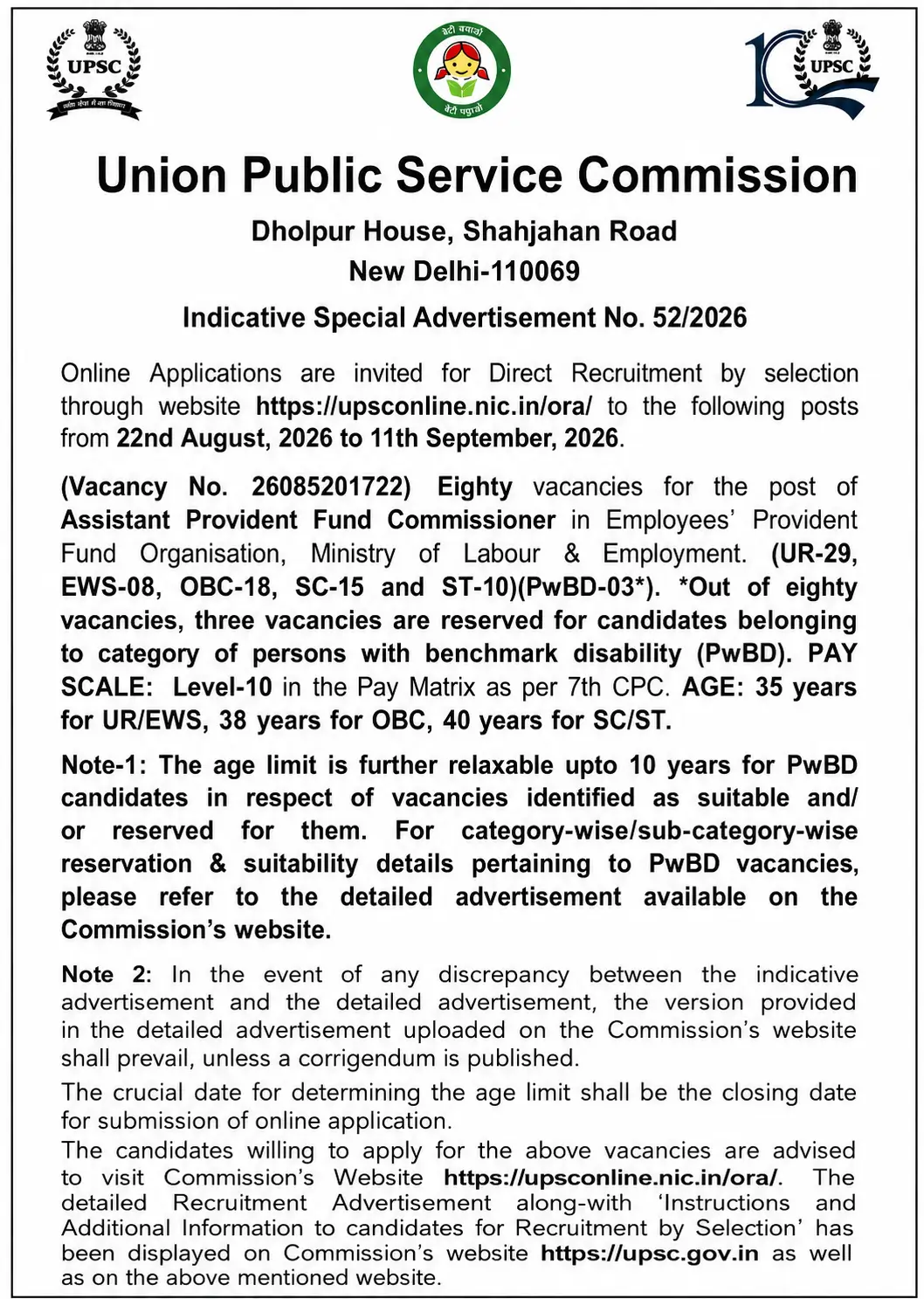 UPSC EPFO APFC Recruitment 2026 Notification Out for 80 Vacancies, Check Apply Online Link – Home_3.1