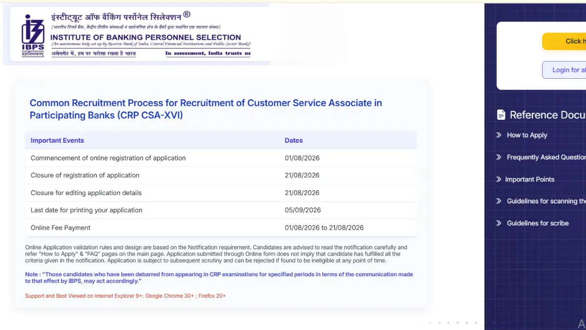 IBPS Clerk Registration 2026