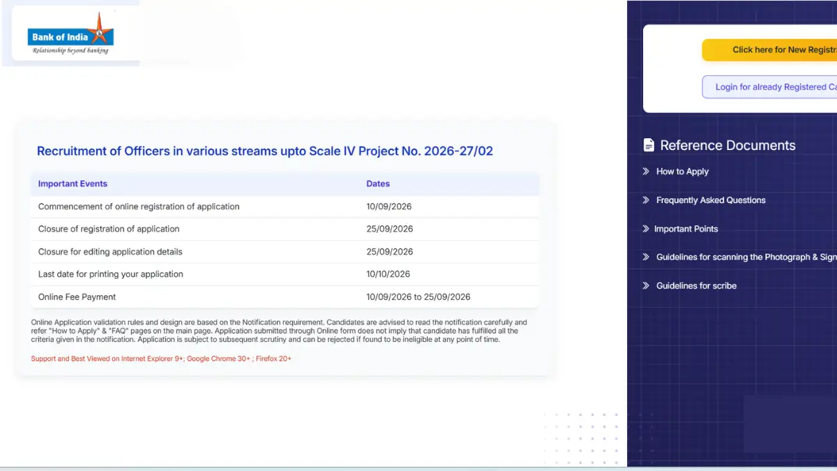 BOI SO Apply Online 2026