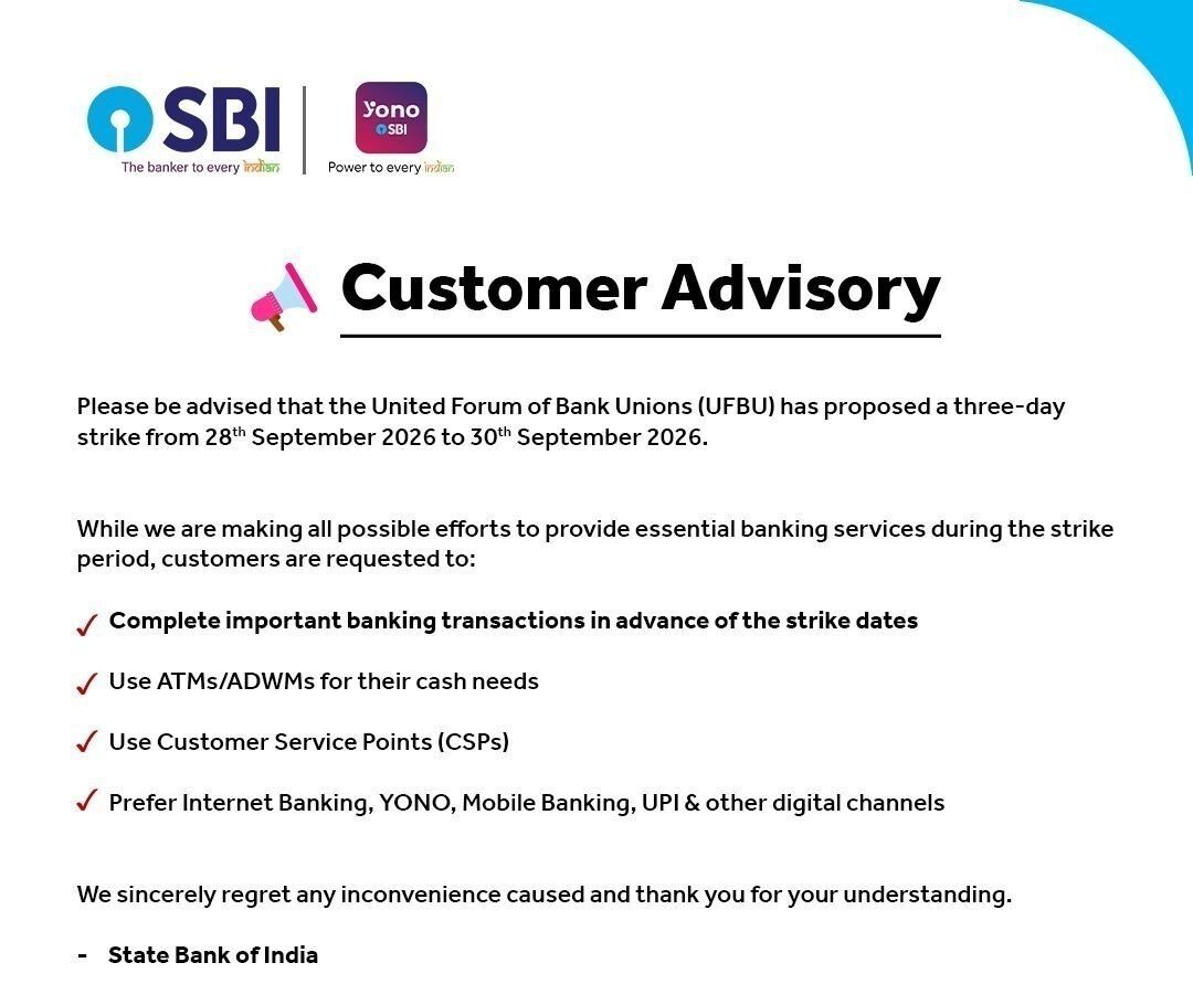 Bank Strike 2026: Banking Services May Be Affected from September 28 to 30 – Home_4.1