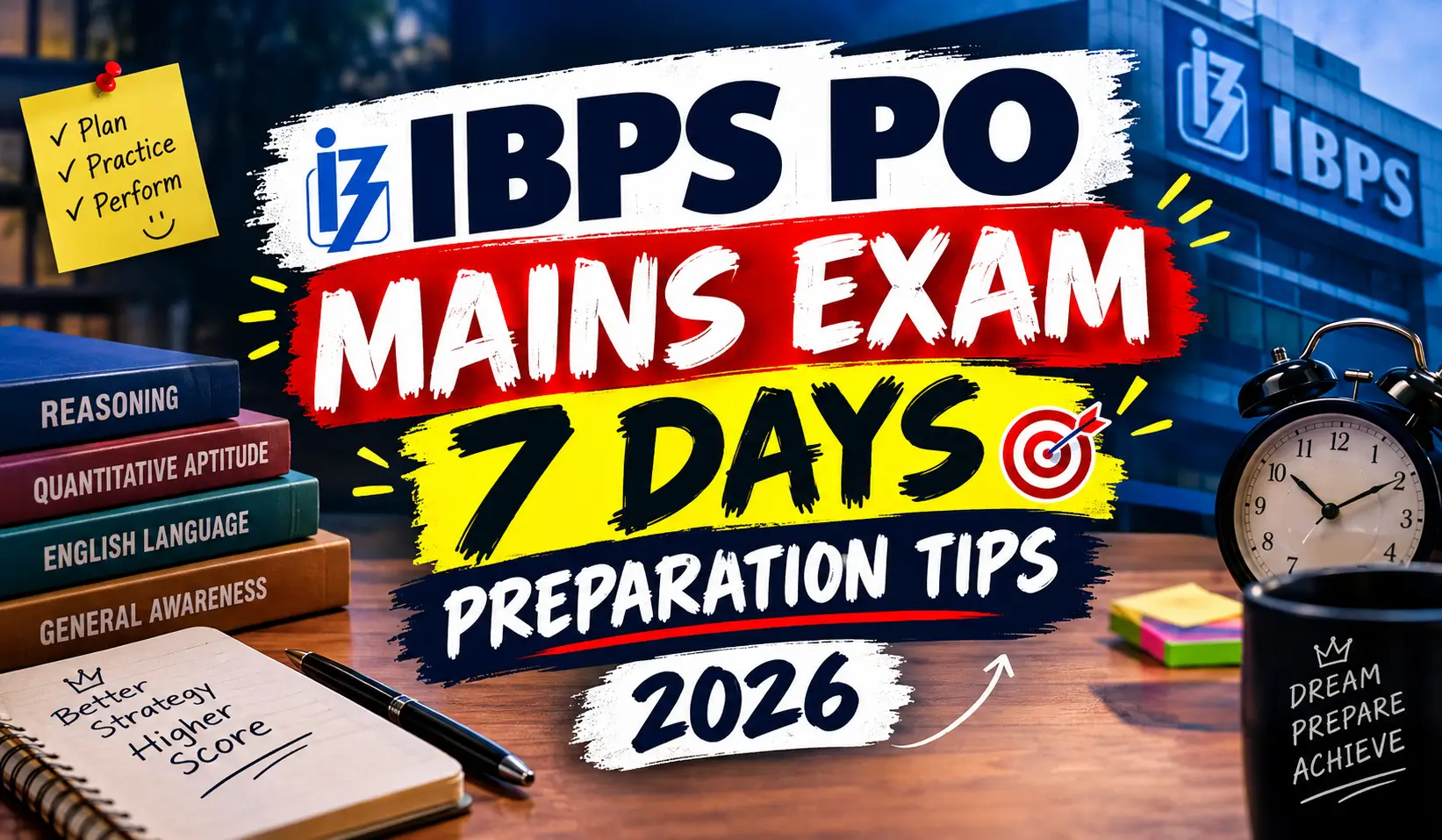 IBPS PO Mains Exam 7 Days Preparation Tips 2026, Check Revision Checklist
