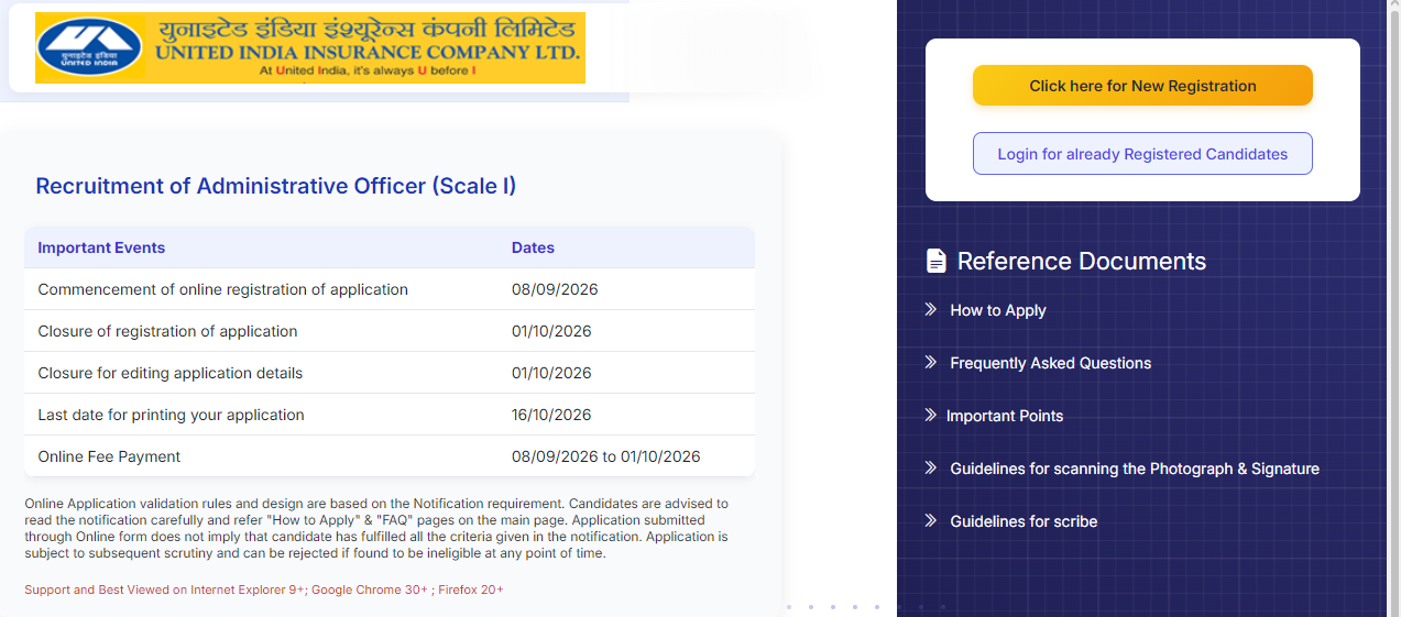 UIIC AO Apply Online 2026 Last Date Extended Till 01 October 2026 For 225 Posts – Home_3.1