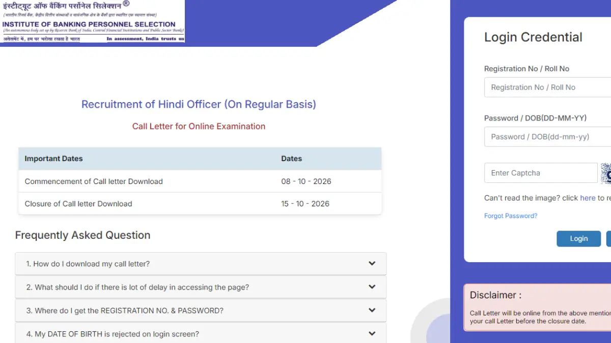 IBPS Hindi Officer Admit Card 2026