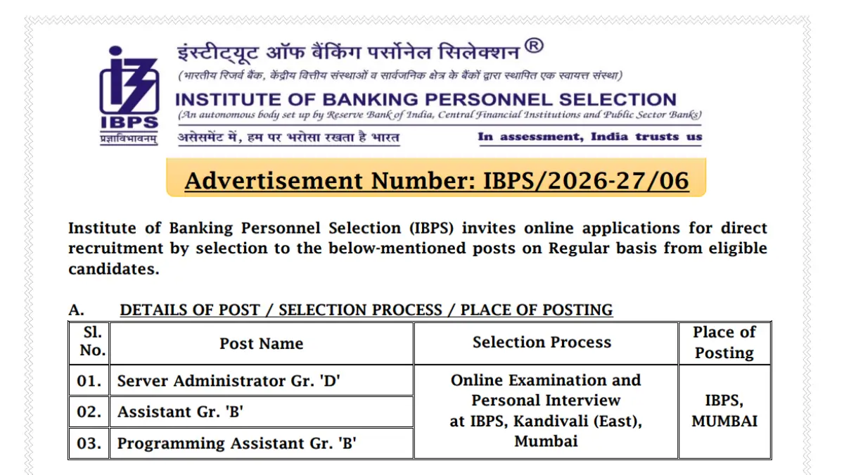 IBPS Recruitment 2026